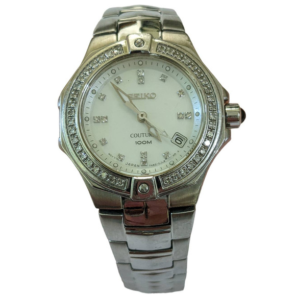 Seiko Mother of Pearl Dial 25MM S-Steel Bracelet Women's Watch SXDA37 - Picture 1 of 8